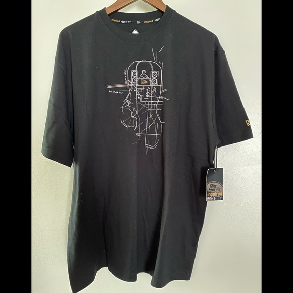 NWT Vintage New Era black cotton graphic T Shirt - Picture 1 of 7